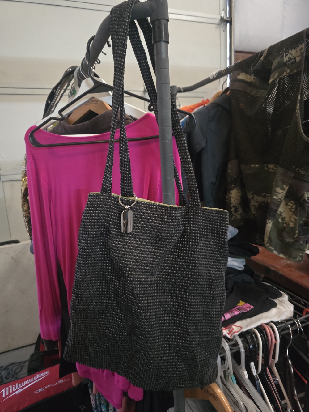 Black Woven Tote Bag - Unbranded
